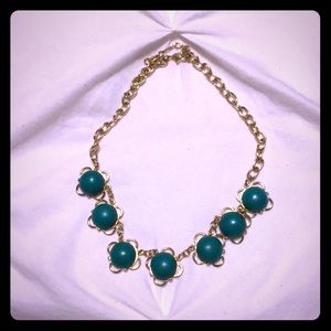 Statement Necklace with Green Stones